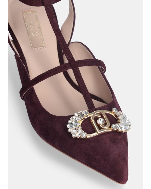 Liu Jo Sling Back Con Logo Gioiello di Liu Jo in White