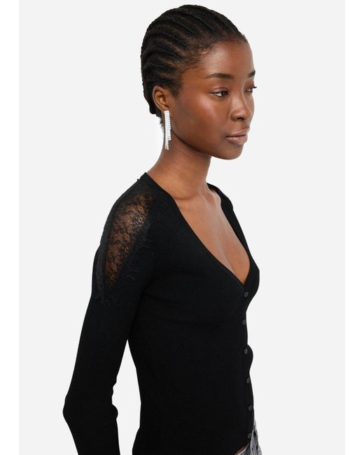 Liu Jo Black Liu Jo Cardigan Mit Spitze