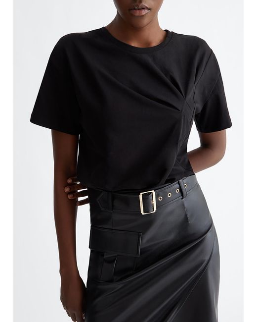 Liu Jo T-shirt Con Arriccio Asimmetrico di Liu Jo in Black