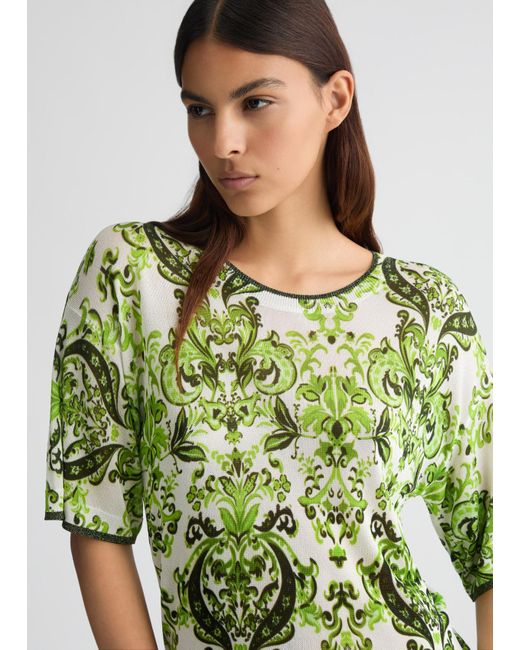 Liu Jo T-shirt In Maglia Stampata di Liu Jo in Green