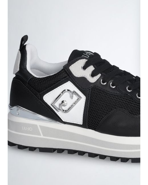 Liu Jo Sneakers Platform In Pelle E Mesh di Liu Jo in Blue