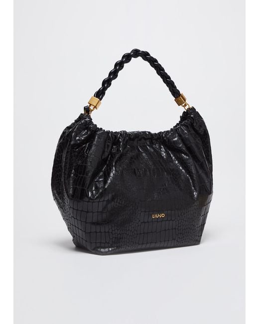 Liu Jo Black Liu Jo Große Hobobag Mit Kroko-Print
