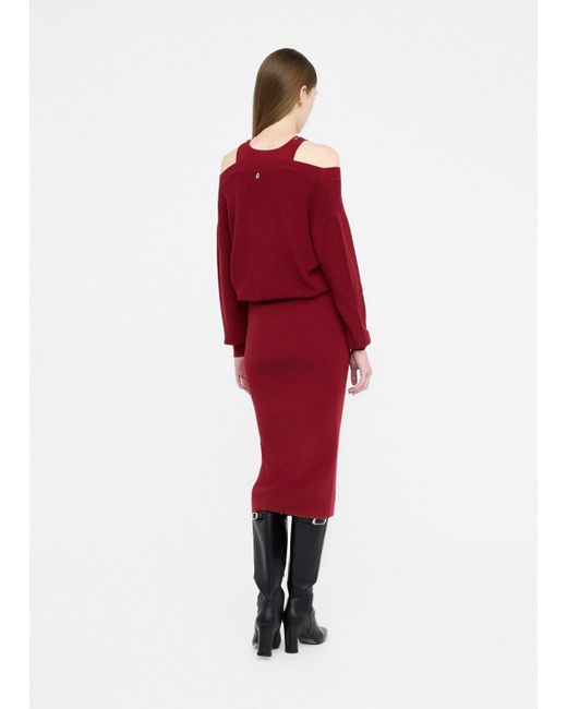 Liu Jo Robe En Maille Avec Broderies Bijoux Liu Jo en coloris Red
