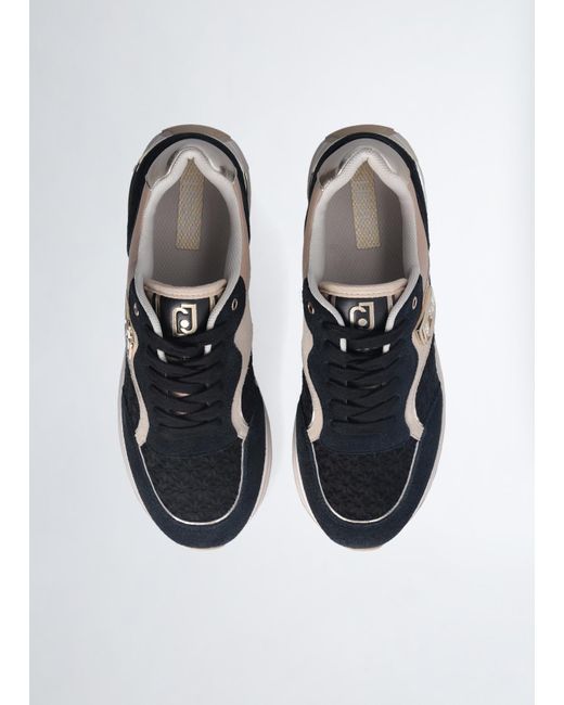 Liu Jo Sneakers Platform Con Ricami Floreali di Liu Jo in White