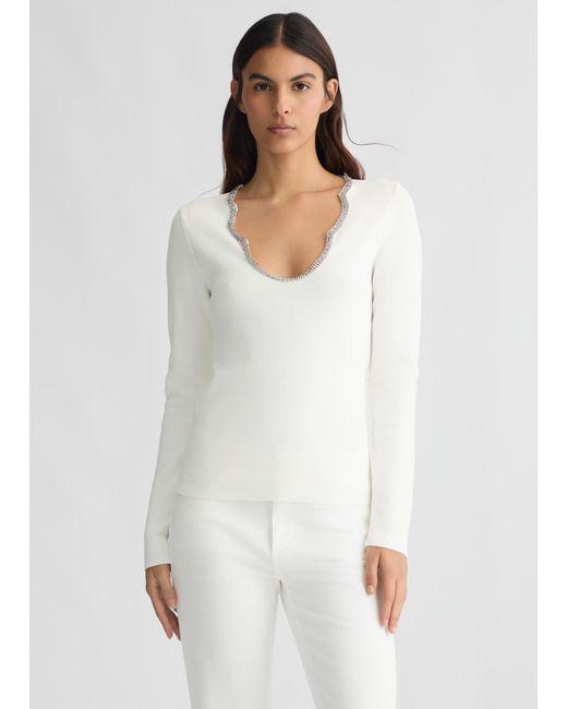Liu Jo Maglia Con Strass di Liu Jo in White