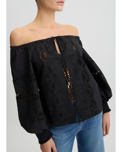 Liu Jo Blusa In Cotone Con Ricami di Liu Jo in Black