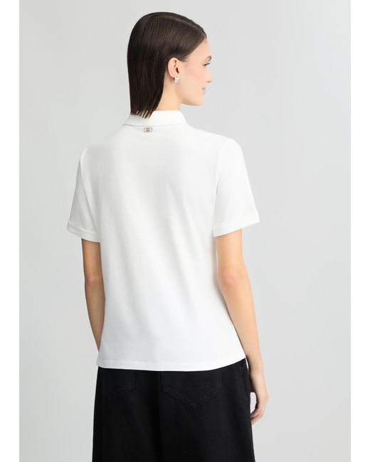 Liu Jo Polo Con Strass di Liu Jo in White