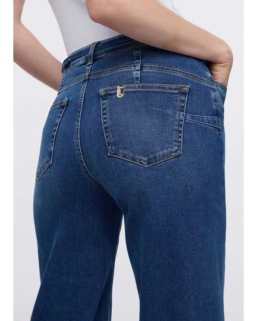 Liu Jo Jean Évasé Cropped Avec Ceinture Liu Jo en coloris Blue