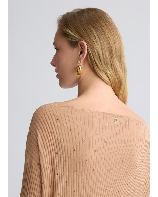 Liu Jo Maglia Beige Con Strass di Liu Jo in Natural