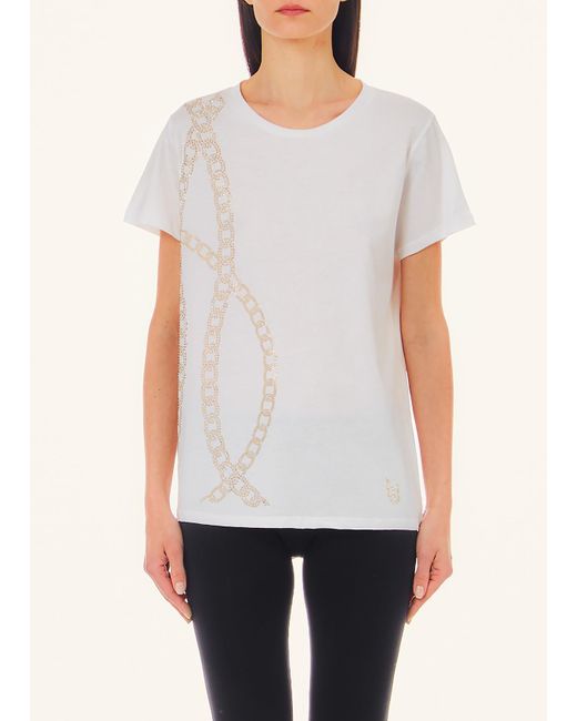 Liu Jo T-shirt Con Mini Borchie di Liu Jo in White