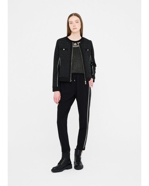 Liu Jo Black Liu Jo Jacke Aus Sweatstoff Und Bouclé
