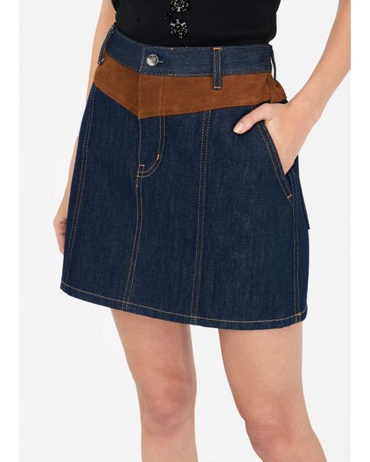 Liu Jo Blue Liu Jo Minirock Aus Denim Mit Wildledereinsatz