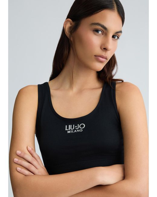 Liu Jo Top In Jersey di Liu Jo in Black