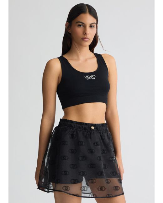 Liu Jo Top In Jersey di Liu Jo in Black