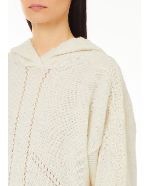 Liu Jo White Liu Jo Pullover Aus Wollgemisch Mit Kapuze
