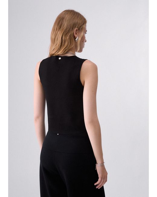 Chaleco Con Strass Liu Jo de color Black