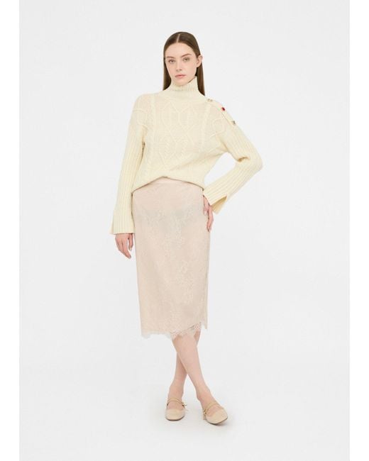 Liu Jo Pull À Col Roulé En Laine Avec Boutons Bijoux Liu Jo en coloris Natural