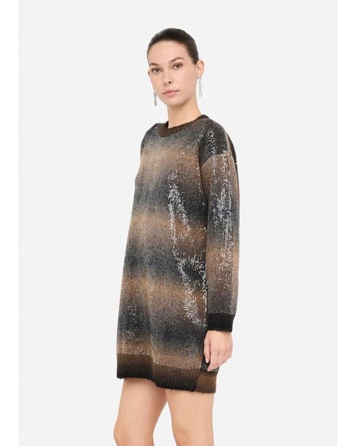 Liu Jo Robe En Maille Avec Paillettes Liu Jo en coloris Gray