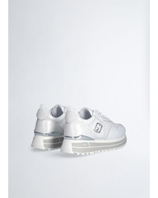 Liu Jo Sneakers Platform In Pelle E Mesh di Liu Jo in Blue