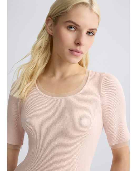 Liu Jo Top Con Inserti In Tulle di Liu Jo in Pink