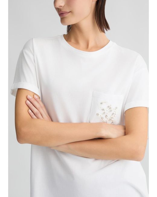 Liu Jo T-shirt Con Taschino di Liu Jo in White