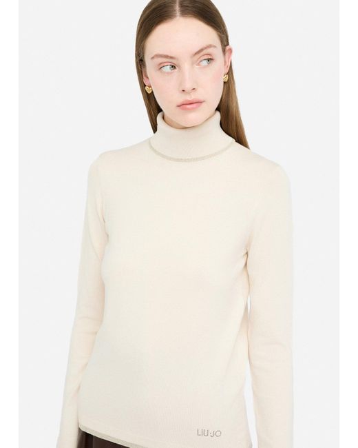 Liu Jo Natural Liu Jo Rollkragenpullover Mit Details Aus Lurex