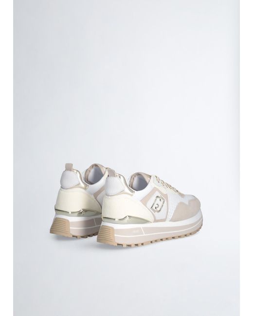 Liu Jo Sneakers Platform In Suede E Mesh di Liu Jo in White