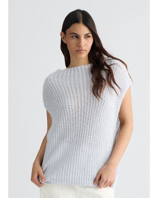 Liu Jo Gilet In Mohair Con Paillettes di Liu Jo in White