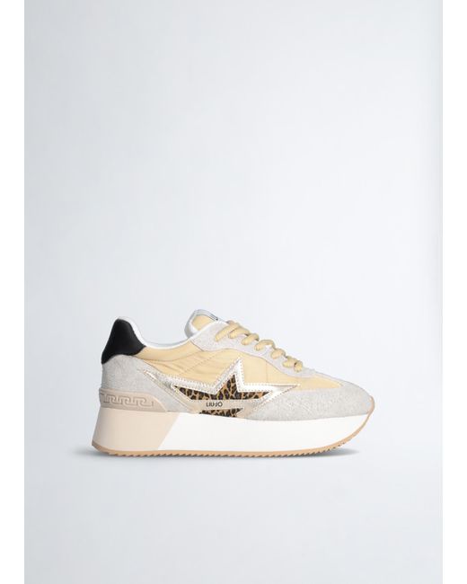Liu Jo Sneakers Platform Con Stella Animalier di Liu Jo in Natural