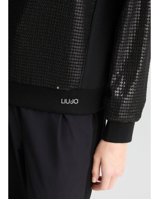 Liu Jo Felpa Con Paillettes di Liu Jo in Black