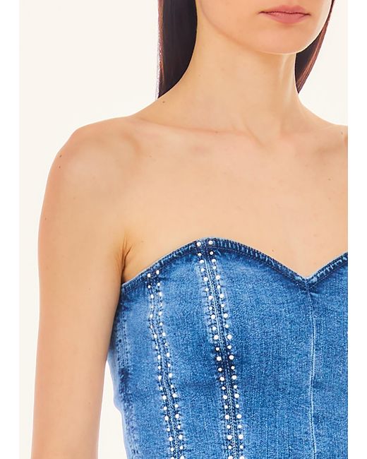 Liu Jo Top Bustier En Denim Liu Jo en coloris Blue