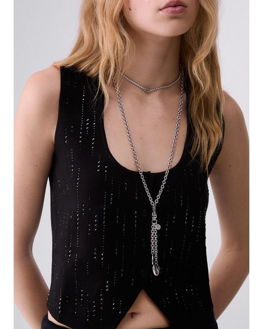 Chaleco Con Strass Liu Jo de color Black