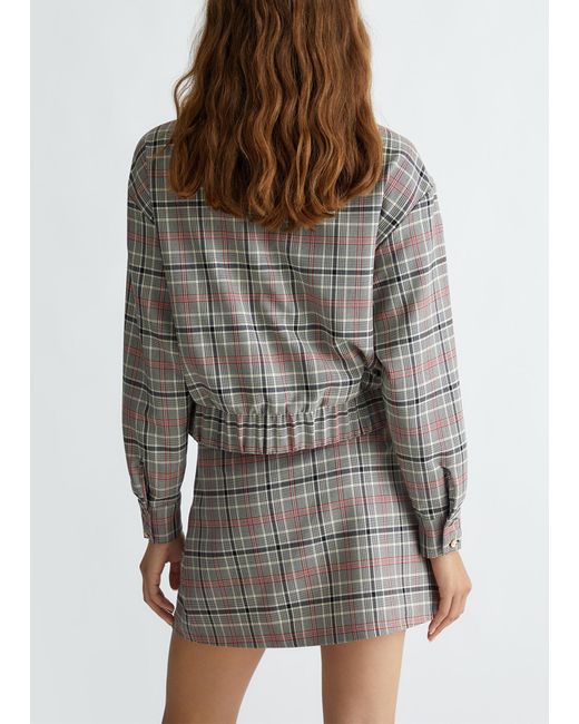 Liu Jo Gray Liu Jo Kurze Jacke Mit Schottenkaros