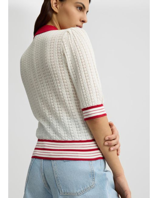 Liu Jo Cardigan Bianco E Rosso In Maglia di Liu Jo in White