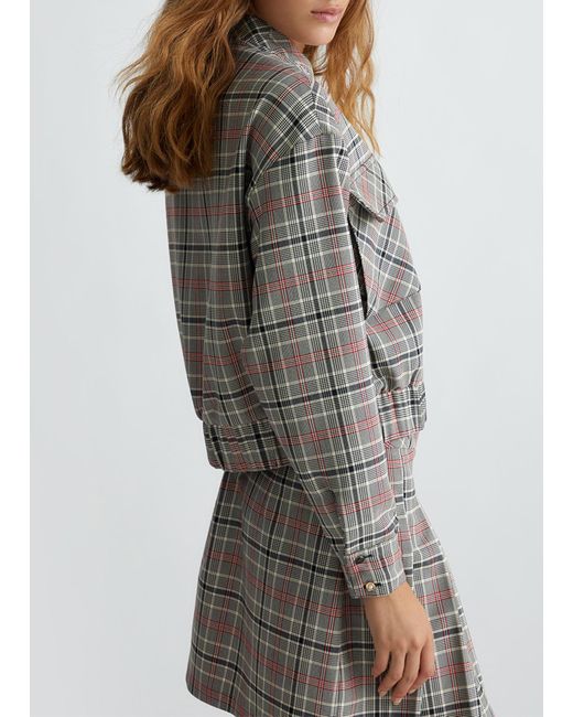 Liu Jo Gray Liu Jo Kurze Jacke Mit Schottenkaros