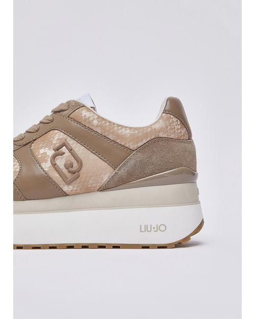 Sneakers Super Plateforme Effet Python Liu Jo en coloris White