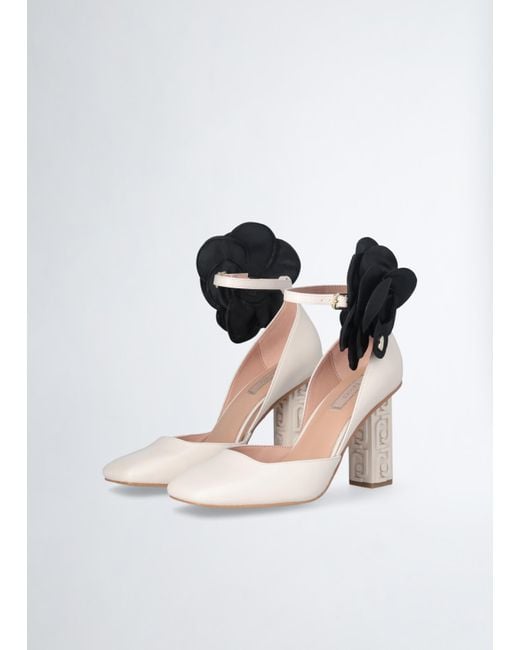 Liu Jo Black Liu Jo Leder-Pumps Mit Blumendetail