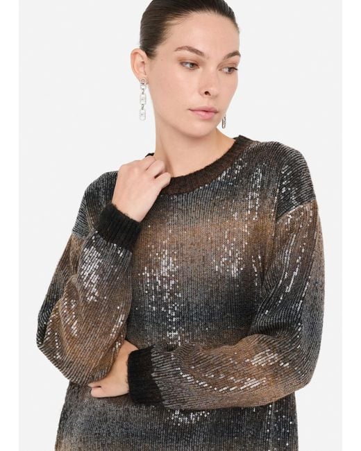 Liu Jo Robe En Maille Avec Paillettes Liu Jo en coloris Gray