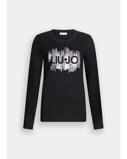 Liu Jo T-Shirt A Maniche Lunghe di Liu Jo in Black