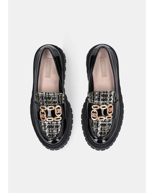 Liu Jo White Liu Jo Loafer Mit Bouclé-Einsatz