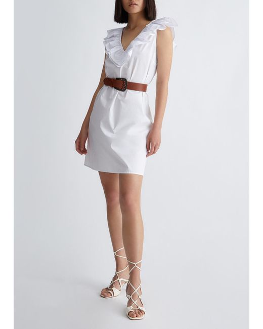 Liu Jo Robe Blanche Courte A Volants Liu Jo en coloris Blanc Lyst