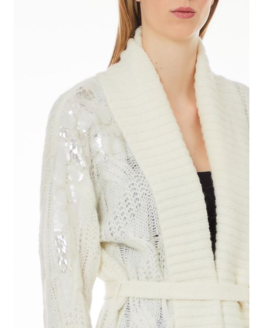Liu Jo Cardigan Con Paillettes di Liu Jo in White