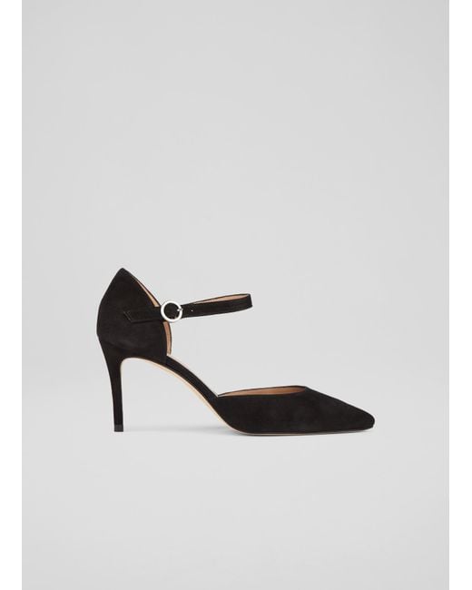 Taylor black suede ankle strap heels 2025