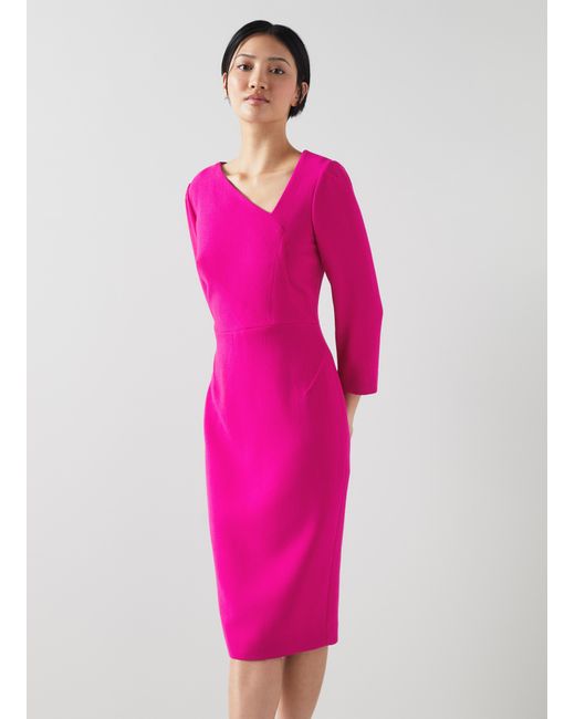 Pink wool dress cheap