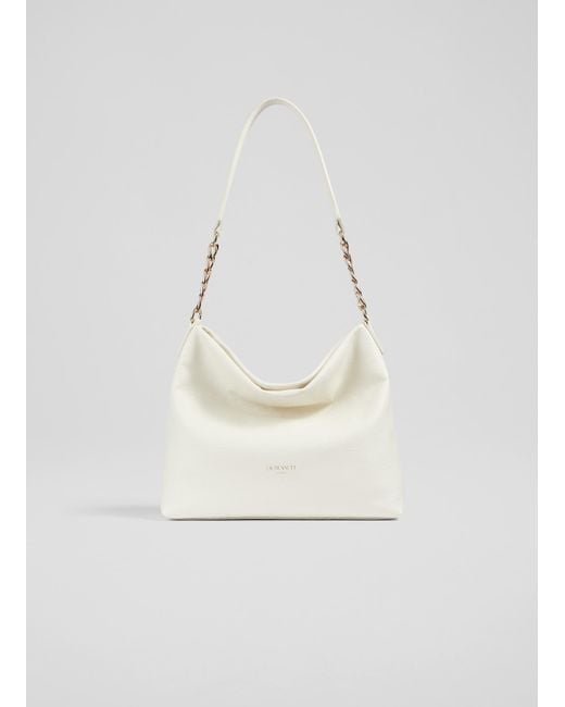 LK Bennett Rebecca Leather Hobo Bag in Cream (Natural) | Lyst UK