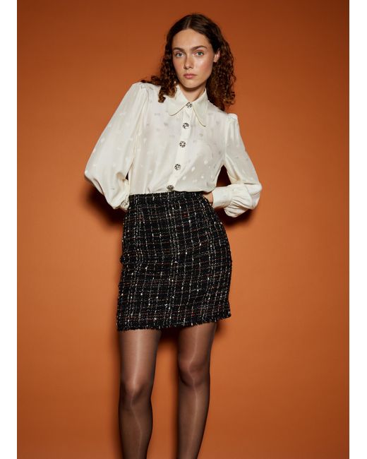LK Bennett Angelica Black Fleck Italian Tweed Skirt | Lyst UK