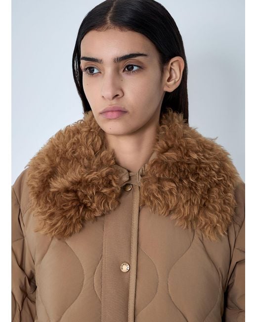 Moncler Blue Quintin 3-In- Shearling-Trimmed Short Down Jacket