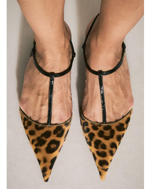 Prada Leopard Print Slingback Kitten Heels in Natural | Lyst