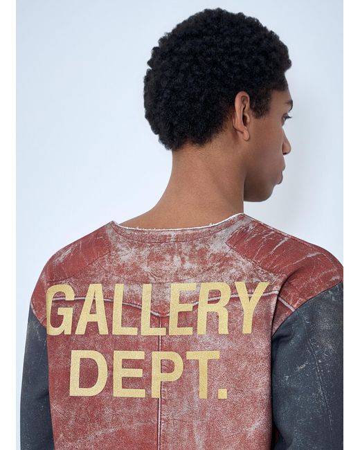GALLERY DEPT. Red Raw-Edge Zip-Print Top for men