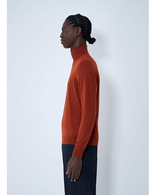 Saint Laurent Red Wool Turtleneck Sweater for men